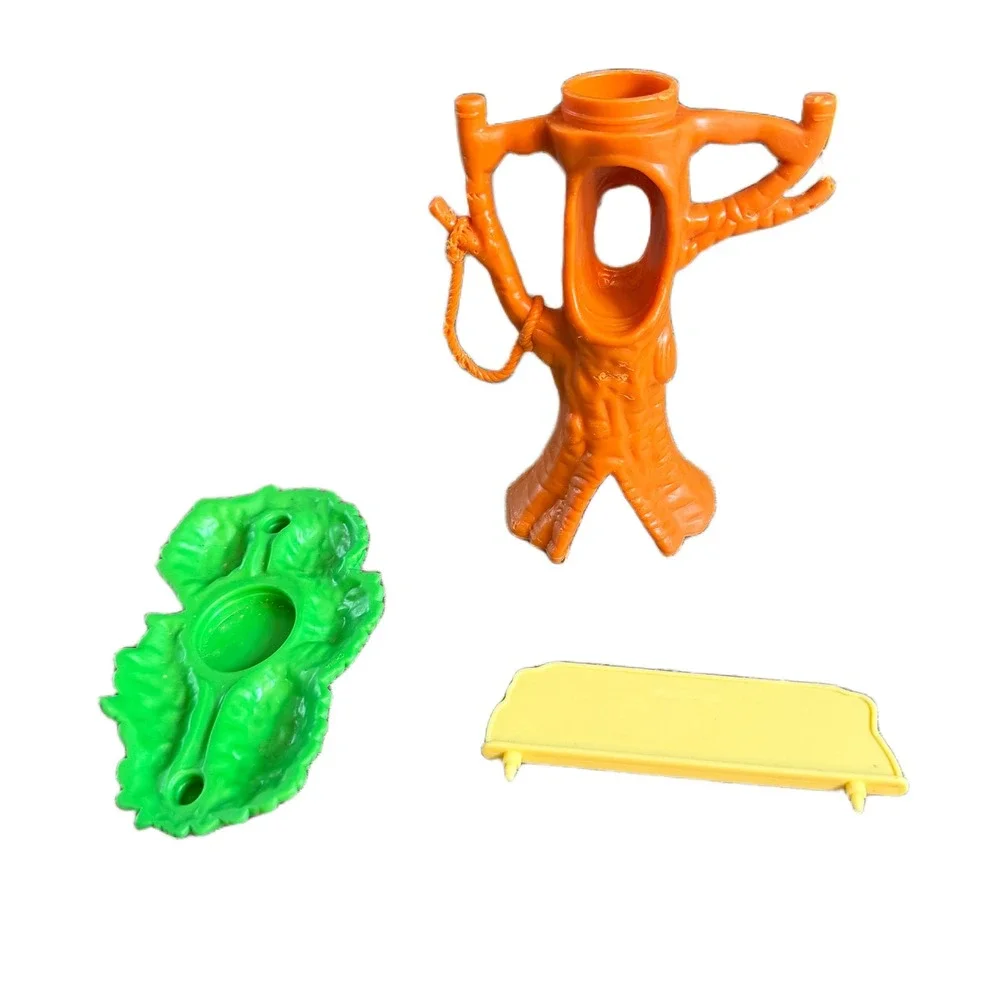 Barbie Petting Zoo Tree and Sign Replacement Playset Accessories Orange Green